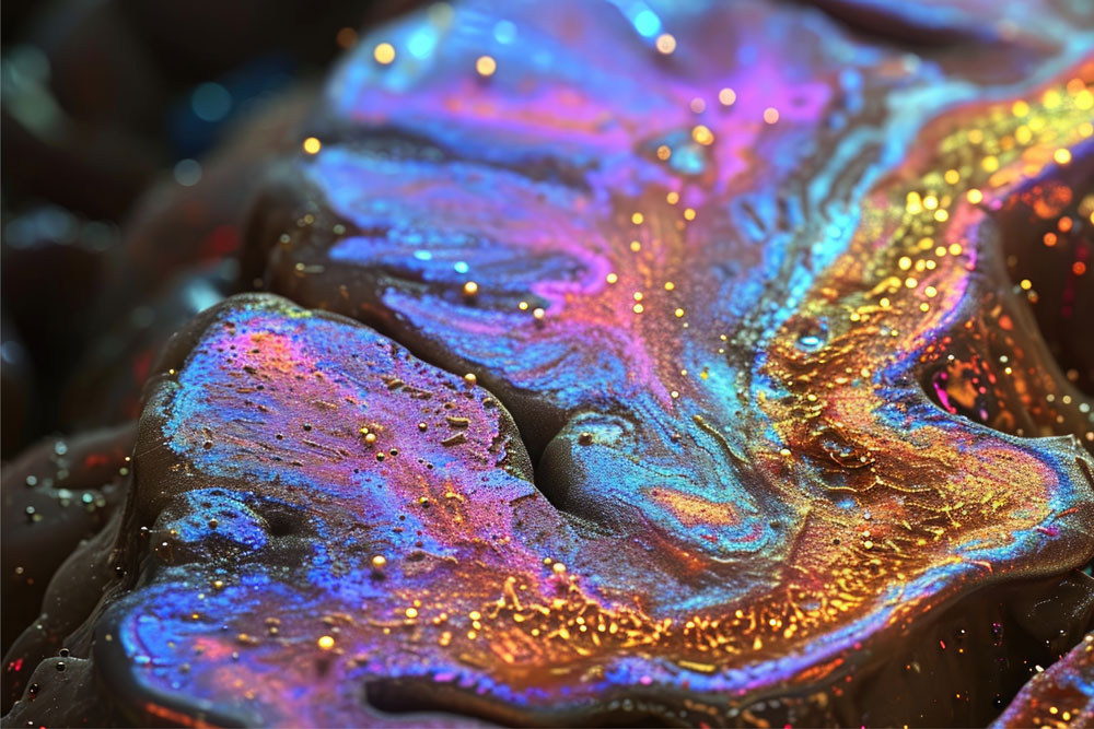 Close-up visualization of neural pathways and brain activity