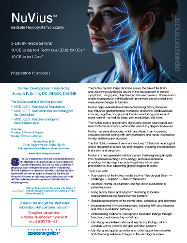NuVius seminar one-page overview summary